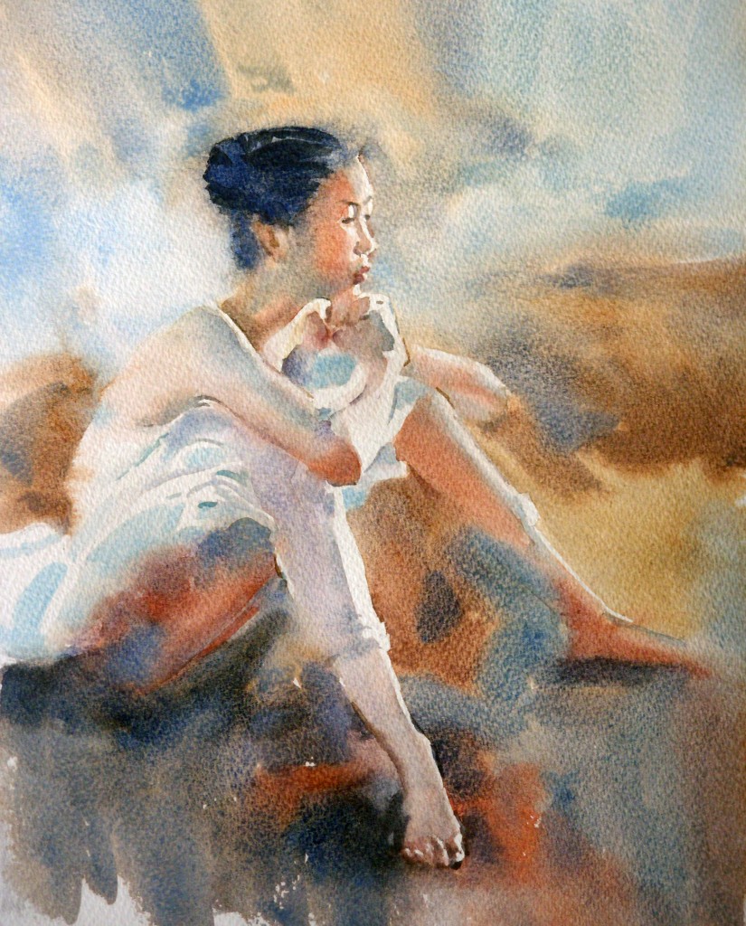 watercolour technique of Liu Yi